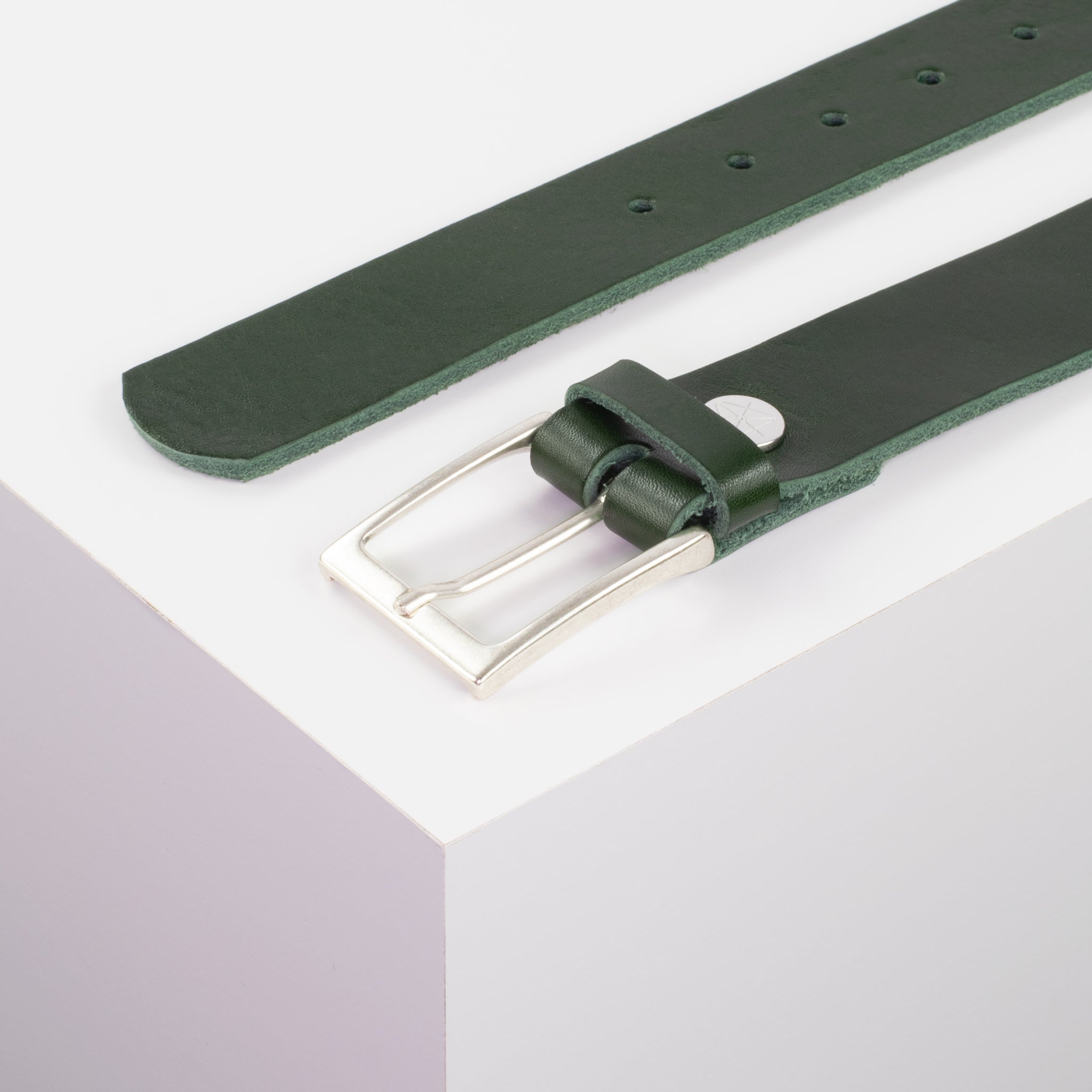 Ledergürtel 3.5cm gruen ohne Muster#farbe_gruen