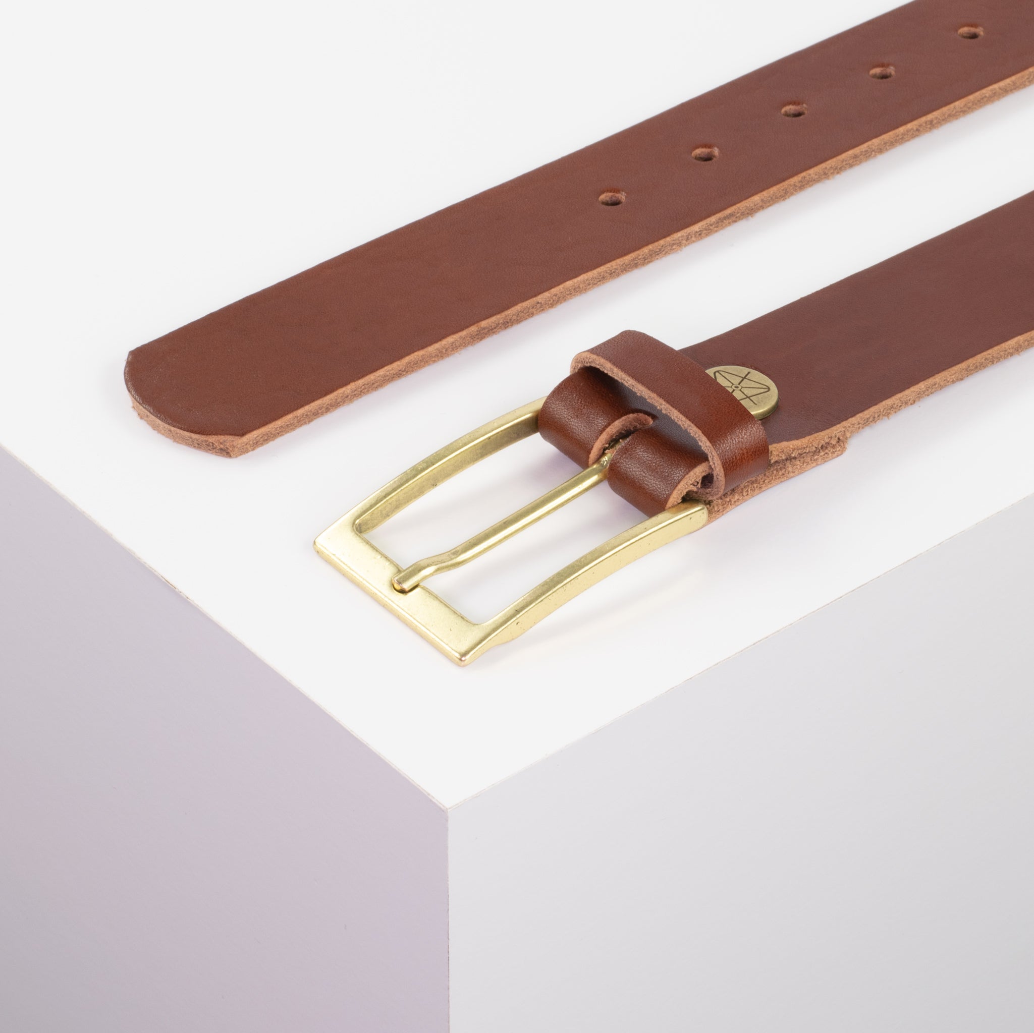 Ledergürtel 3.5cm cognac ohne Muster#farbe_cognac