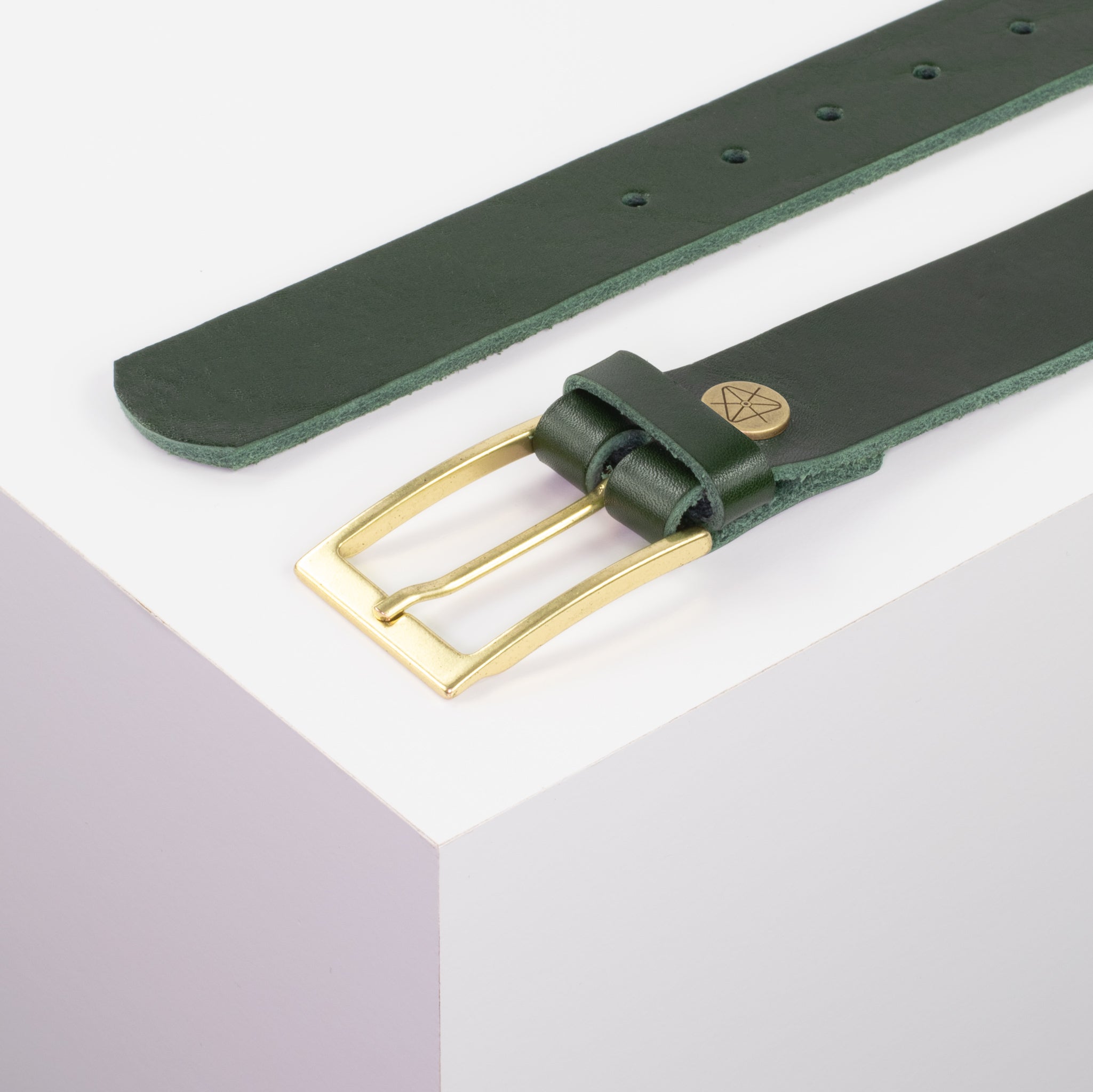 Ledergürtel 3.5cm gruen ohne Muster#farbe_gruen