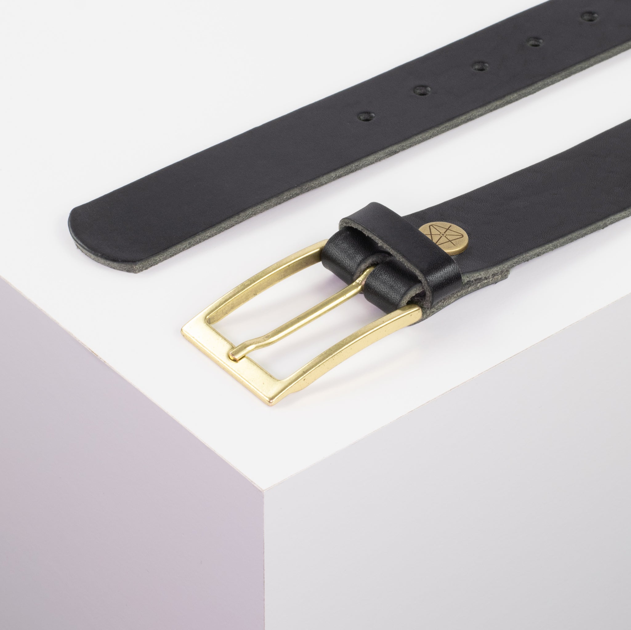 Ledergürtel 3.5cm schwarz ohne Muster#farbe_schwarz