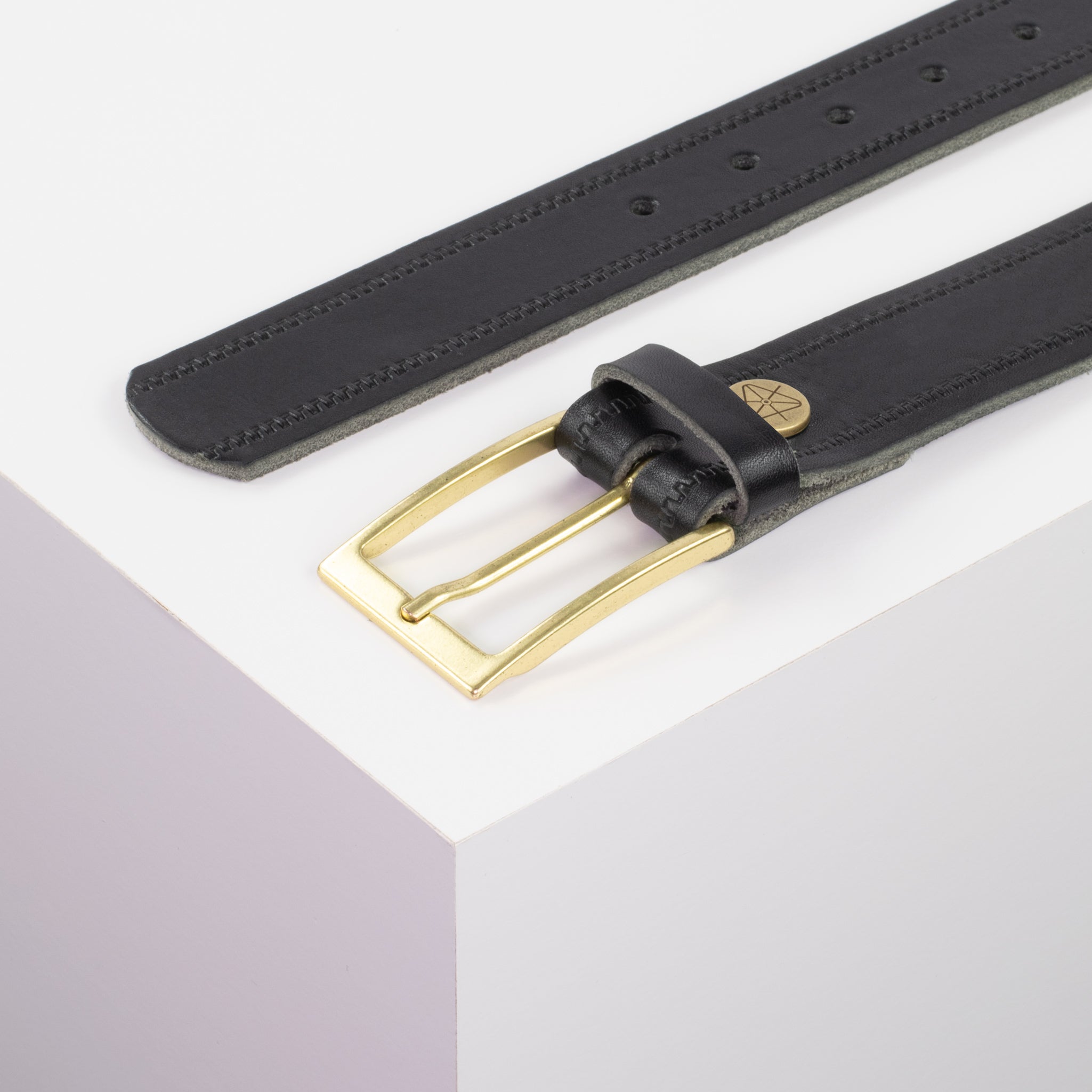 Ledergürtel 3.5cm schwarz Reisverschluss#farbe_schwarz