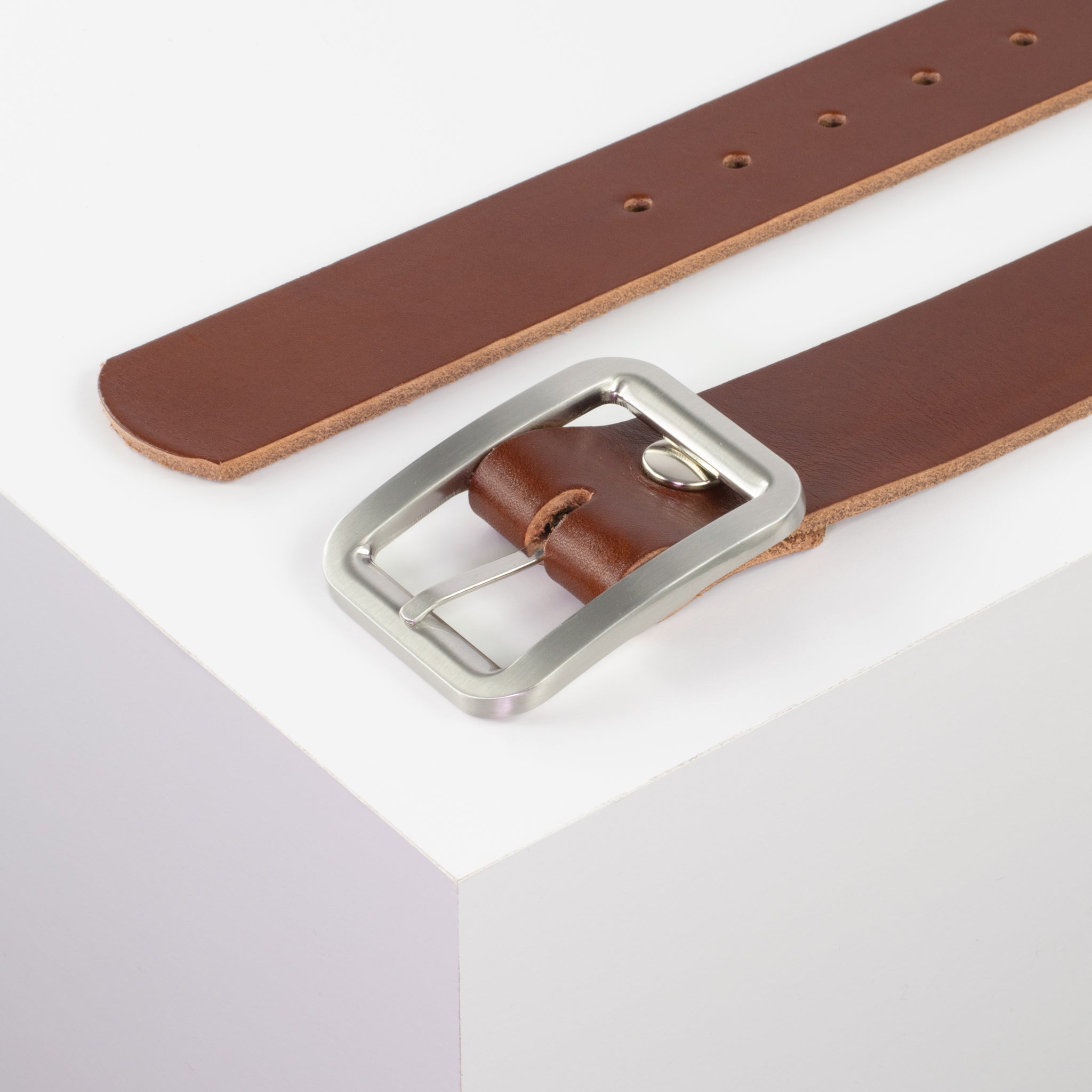 Ledergürtel mit Schnalle Munich cognac ohne Muster#farbe_cognac
