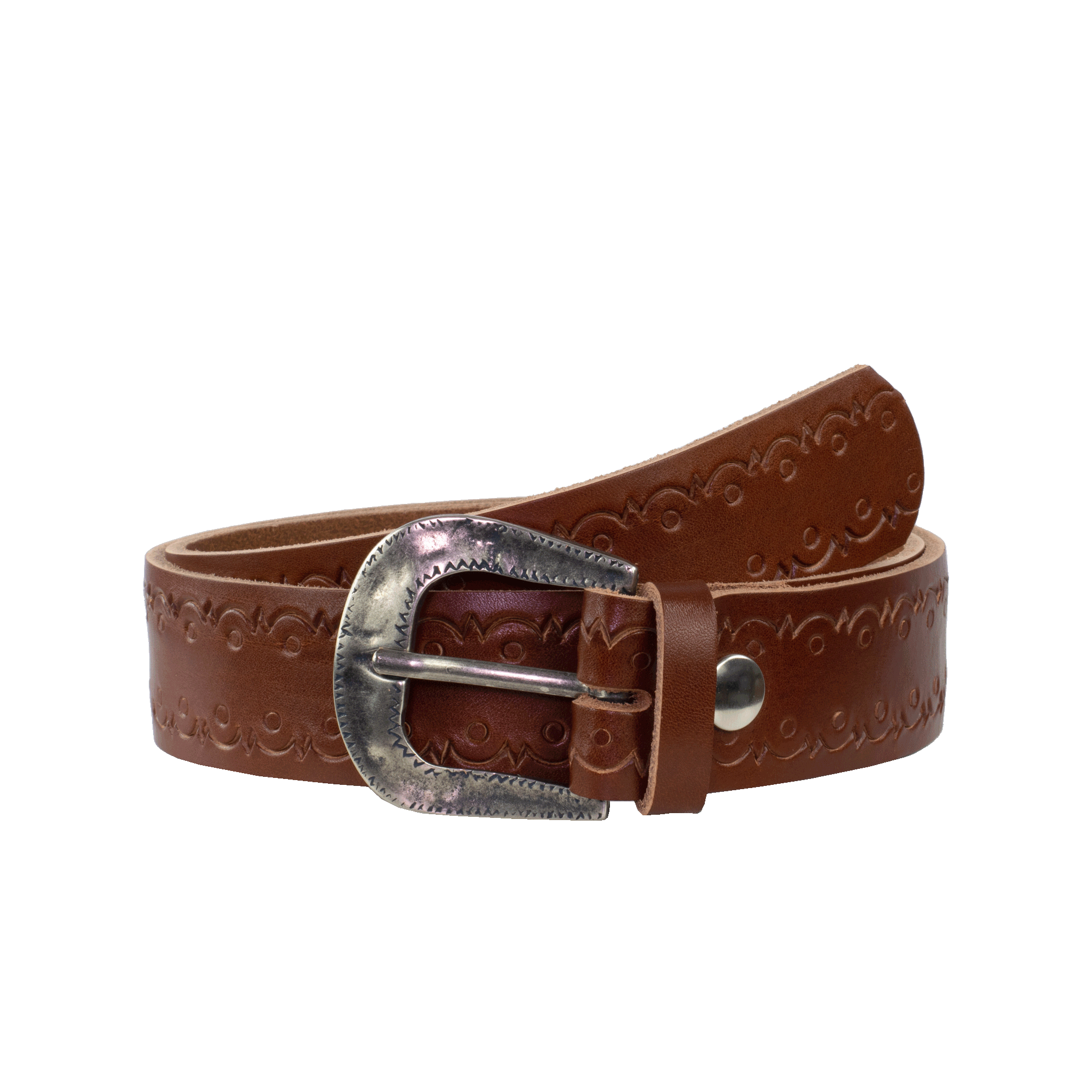 Ledergürtel mit Schnalle Berlin cognac Lochwelle#farbe_cognac