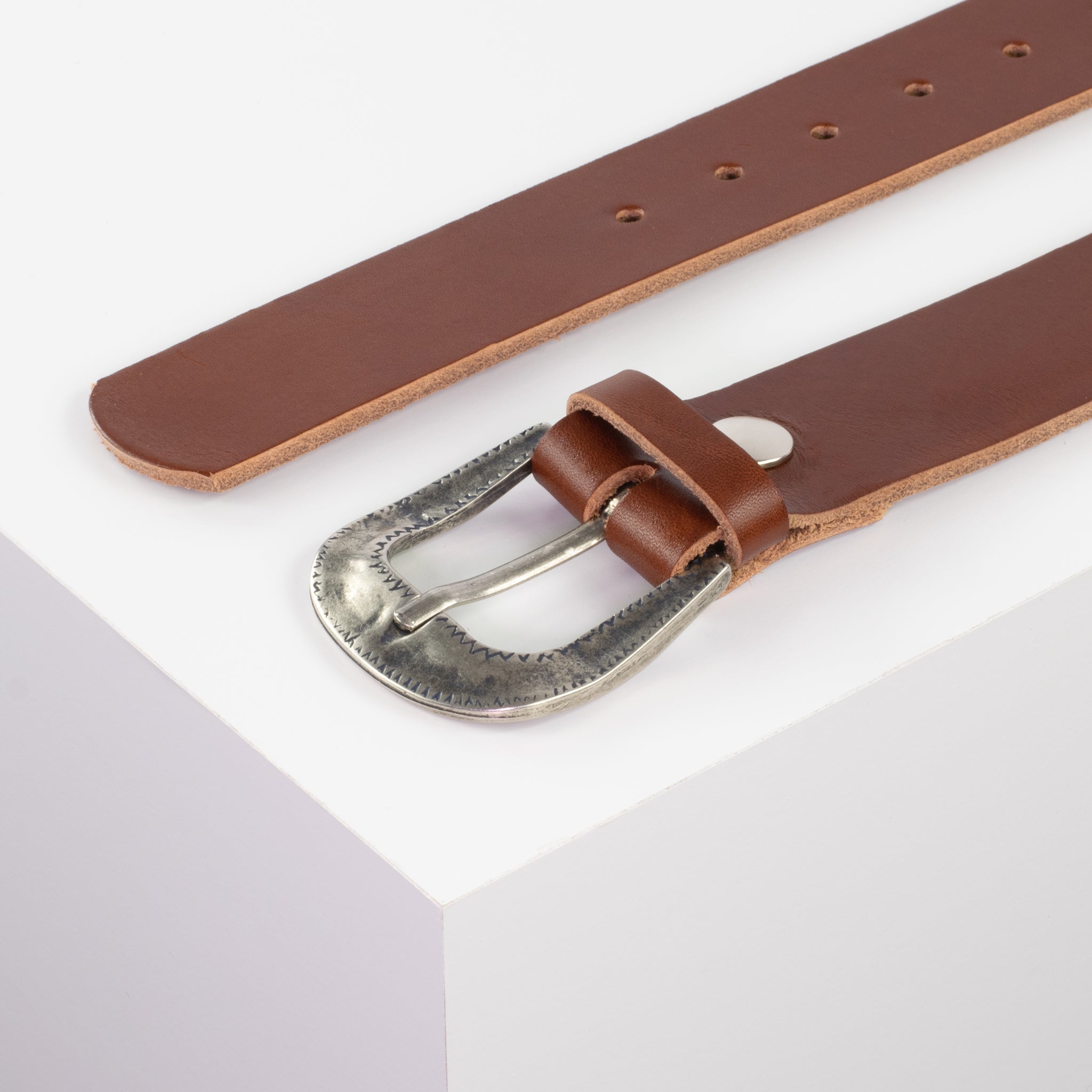 Ledergürtel mit Schnalle Berlin cognac ohne Muster#farbe_cognac