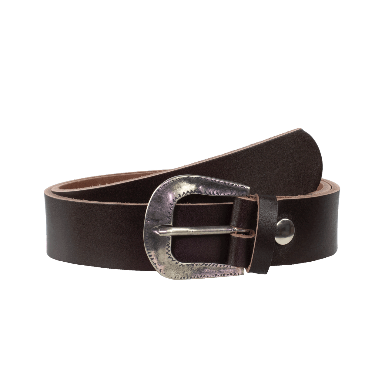 Ledergürtel 4cm mit Schnalle Berlin dunkelbraun ohne Muster
