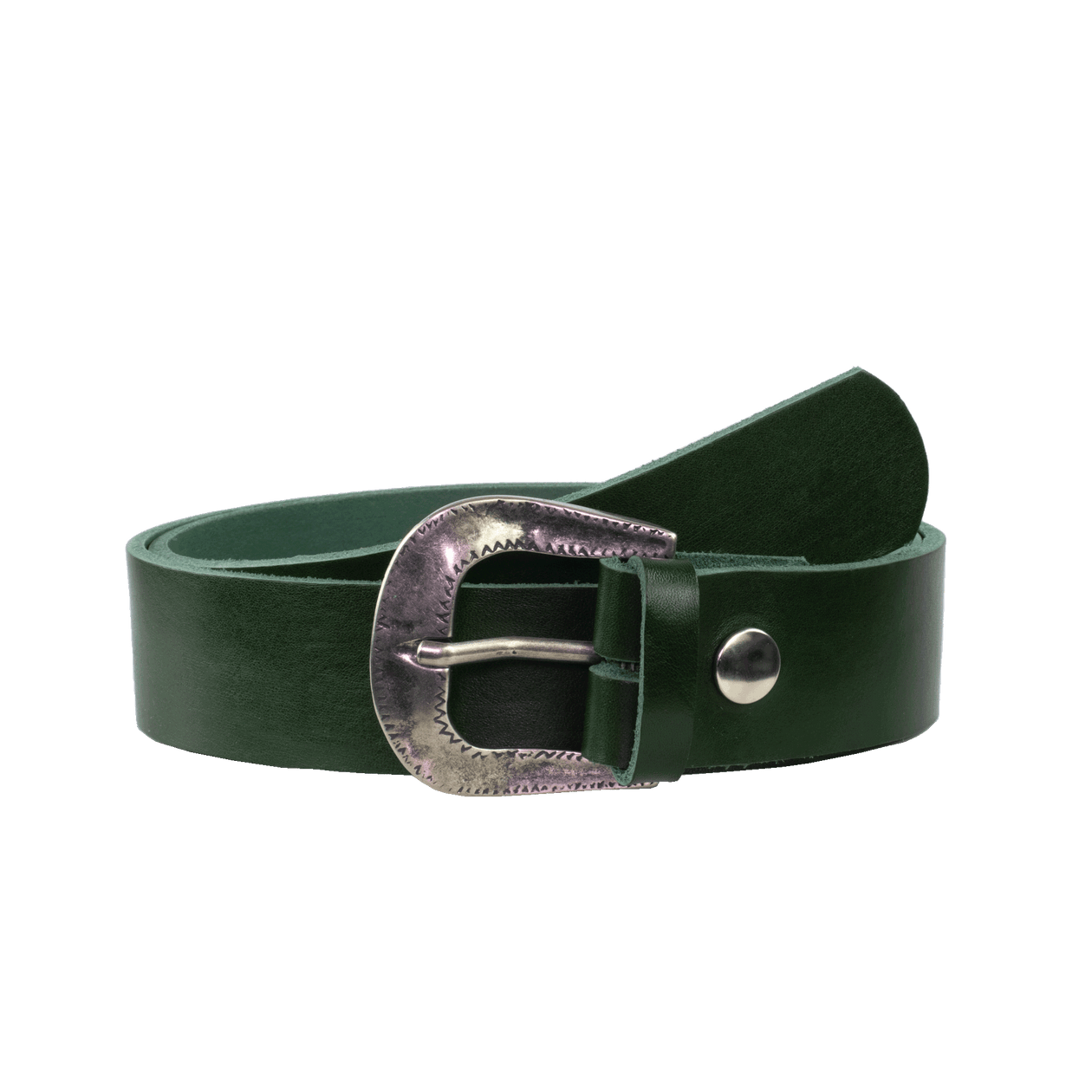 Ledergürtel 4cm mit Schnalle Berlin grün ohne Muster