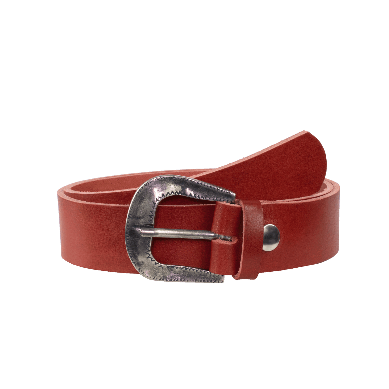 Ledergürtel 4cm mit Schnalle Berlin rot ohne Muster