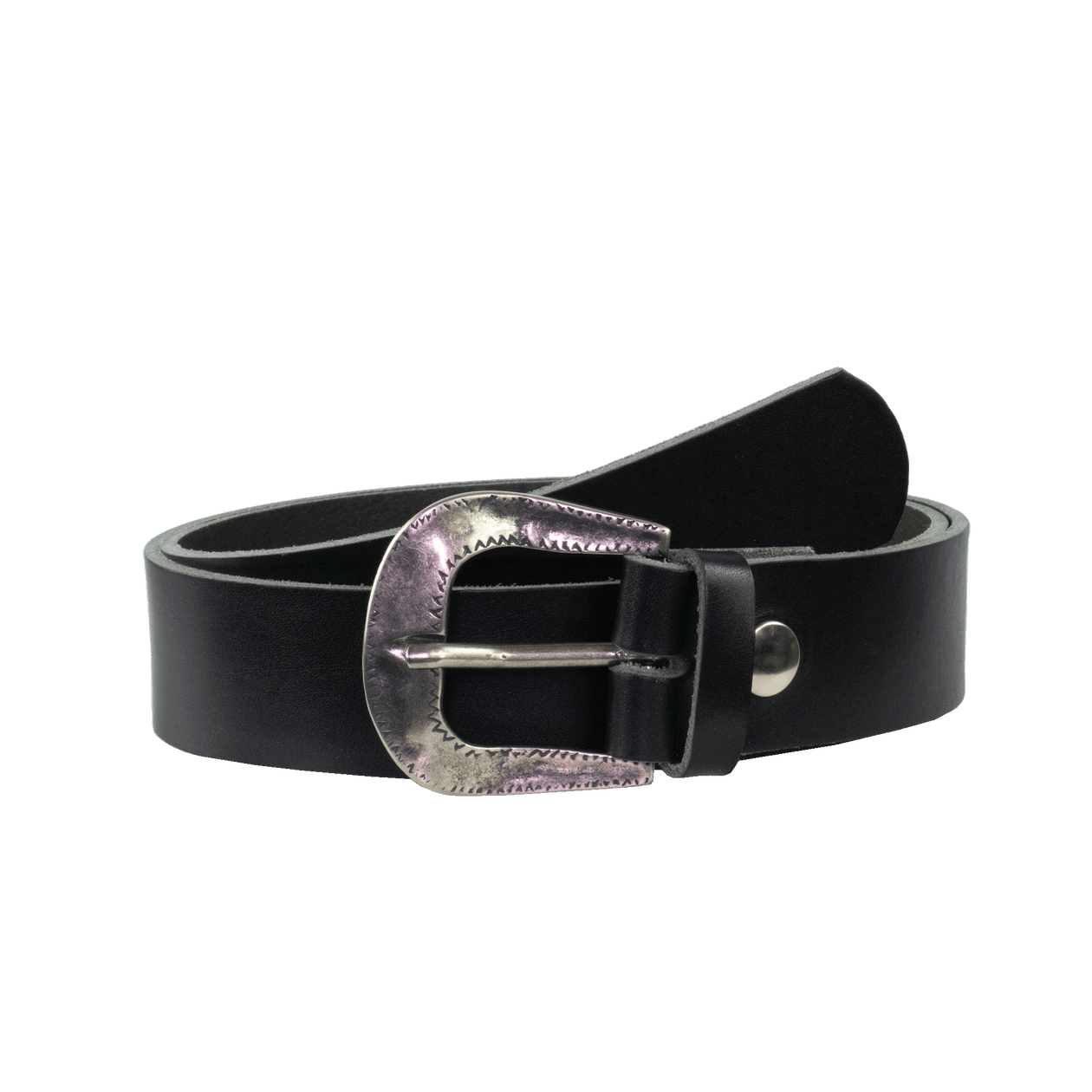 Ledergürtel 4cm mit Schnalle Berlin schwarz ohne Muster