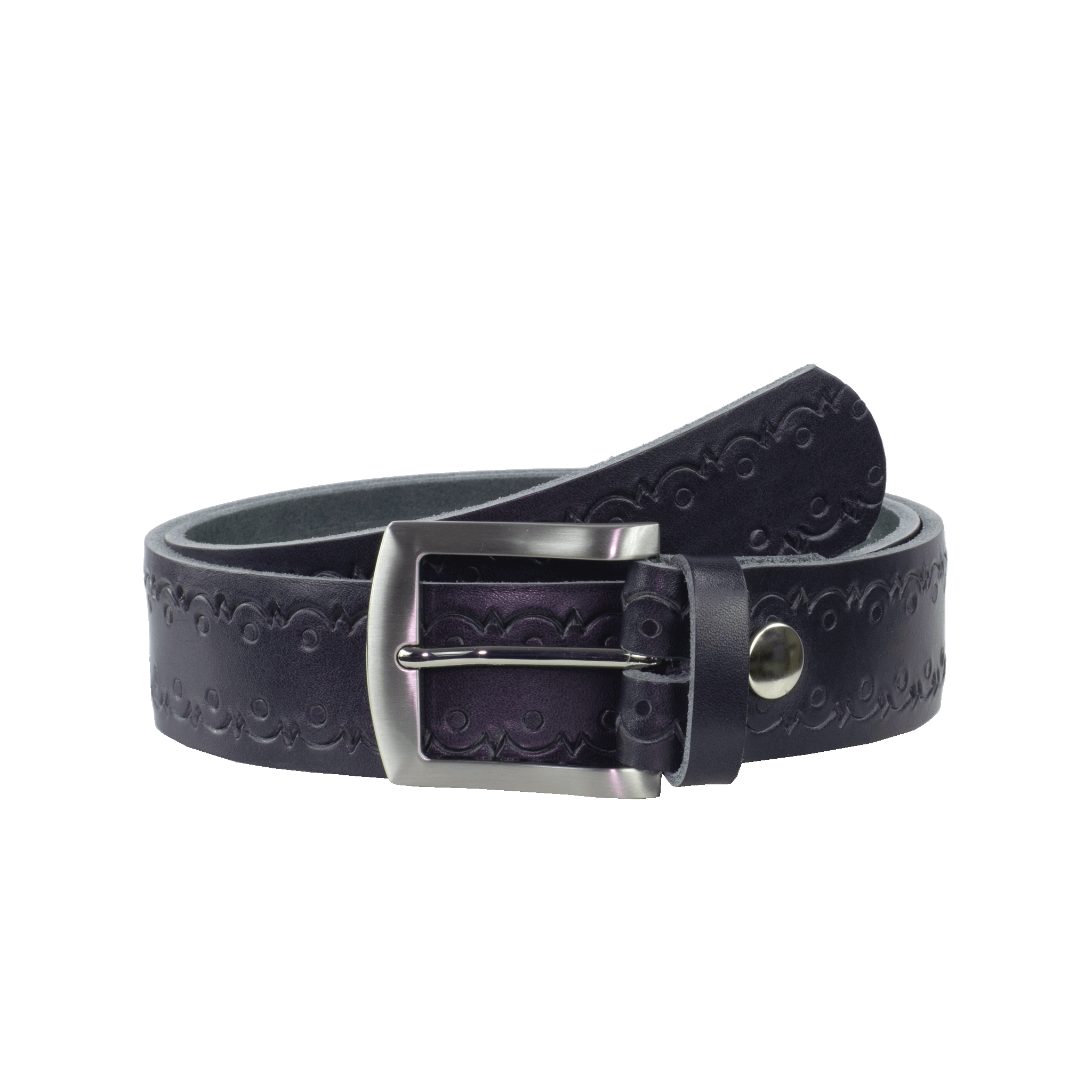Ledergürtel mit Schnalle Bangkok blau Lochwelle#farbe_blau