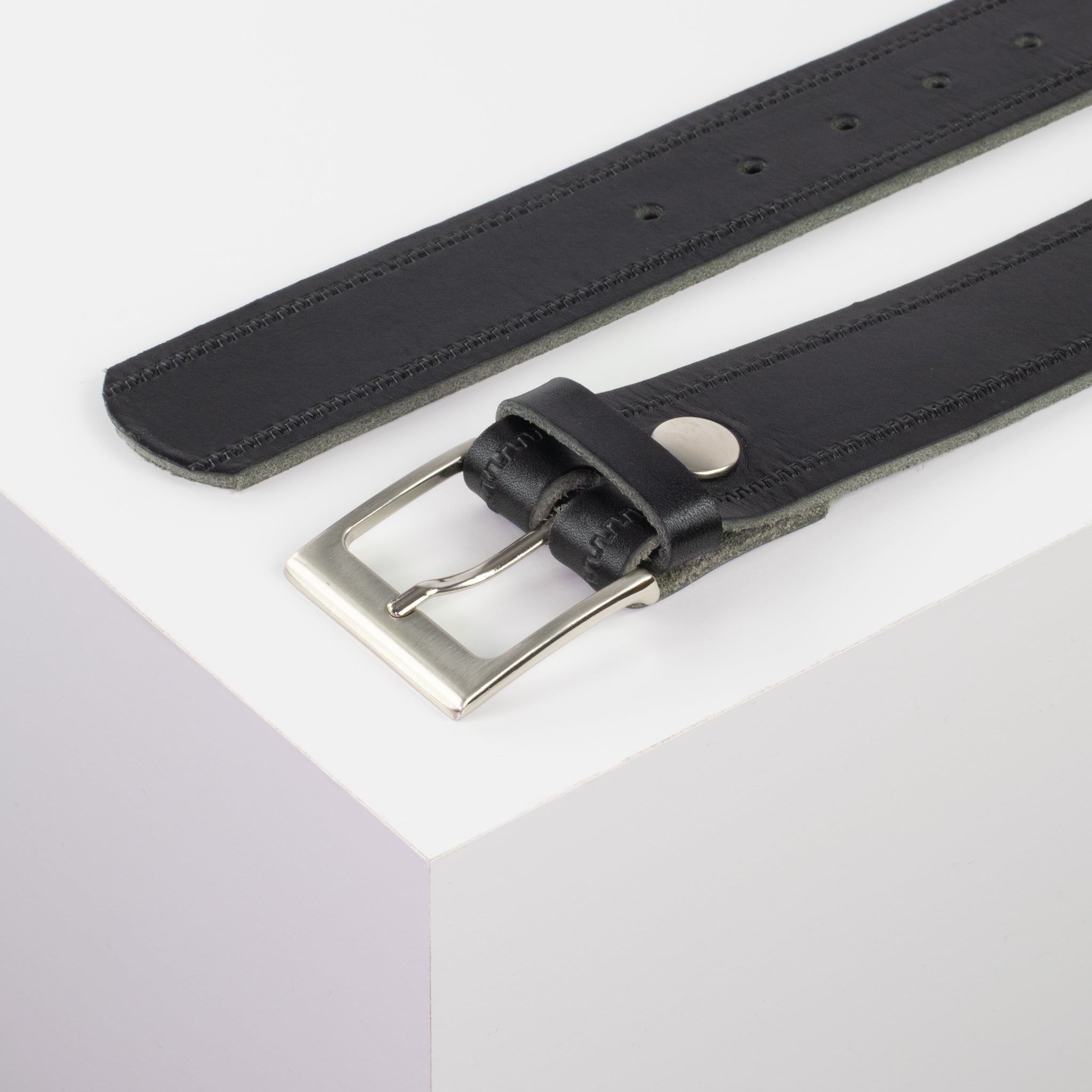 Ledergürtel mit Schnalle Copenhagen schwarz Reisverschluss#farbe_schwarz